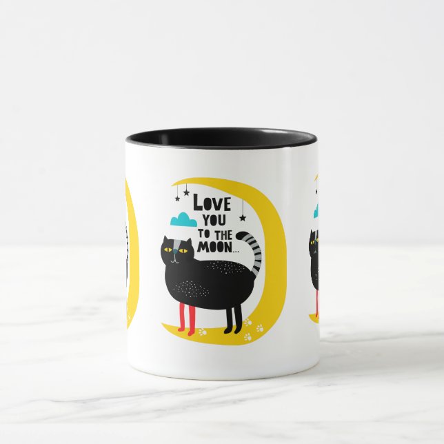 Katze auf dem Mond Tasse (Zentrum)
