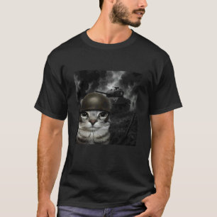 Katze auf dem Schlachtfeld Gen Z Gen Alpha Dummer  T-Shirt