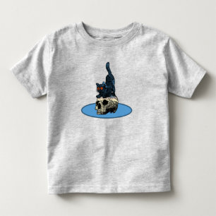 Katze auf dem Totenkopf Süßer Baby-Junge Mädchen H Kleinkind T-shirt