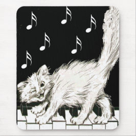 Katze auf den Klaviertasten Mousepad