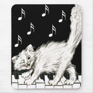 Katze auf den Klaviertasten Mousepad