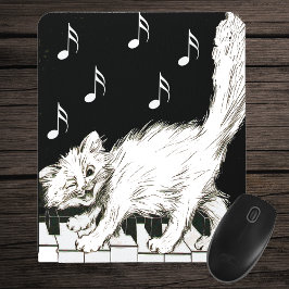Katze auf den Klaviertasten Mousepad