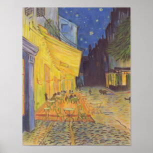 Katze auf der Kaffeestasse am Abend Vincent van G Poster