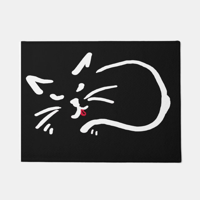 Katze auf der Matte (Vorderseite)