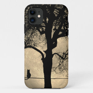 Katze auf einem Draht Vollmond Case-Mate iPhone Hülle