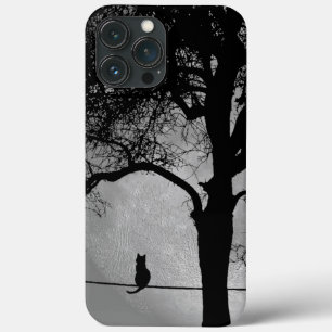 Katze auf einem Draht Vollmond Case-Mate iPhone Hülle