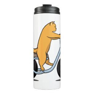 Katze auf einem Fahrrad Lustiger Katzenliebhaber u Thermosbecher