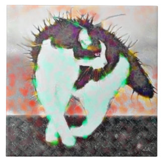 Katze auf einem heißen Zinn-Dach Fliese