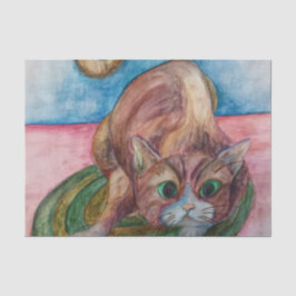 Katze auf einem MattenSeidenpapier Seidenpapier