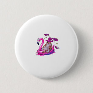 Katze auf einem Pool Funny Spookoky Sommer Summerw Button