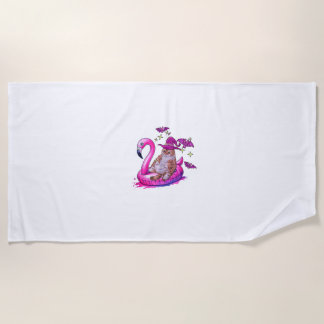 Katze auf einem Pool Funny Spookoky Sommer Summerw Strandtuch