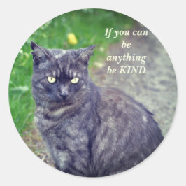 Katze auf einem Spaziergang Motivierend Runder Aufkleber