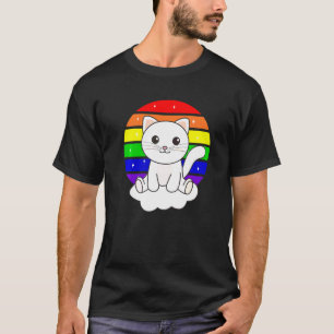 Katze auf Einhorn Regenbogen Tiere Süße Einhörner T-Shirt