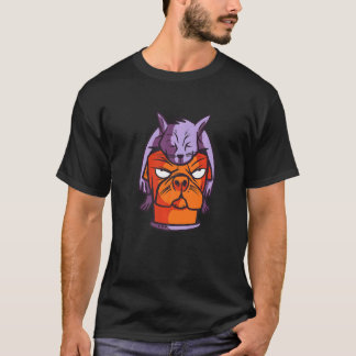 Katze auf Hund Lustiges Hund Katze Design Premium T-Shirt