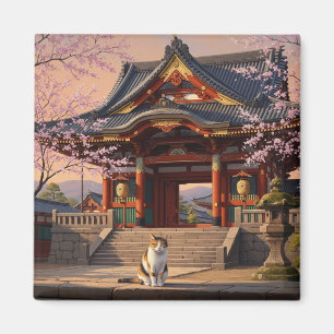Katze auf Kyoto Tempel Japan Reisen Magnet