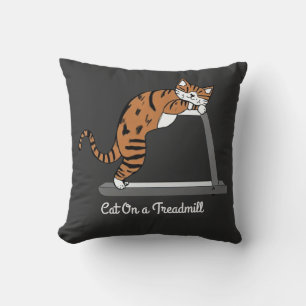 Katze auf Laufband Kissen
