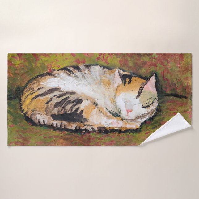 Katze, August Macke Badetuch Badehandtuch (Badehandtuch)