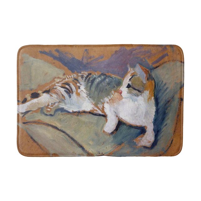 Katze, August, Macke Bath Mat Badematte (Vorderseite)