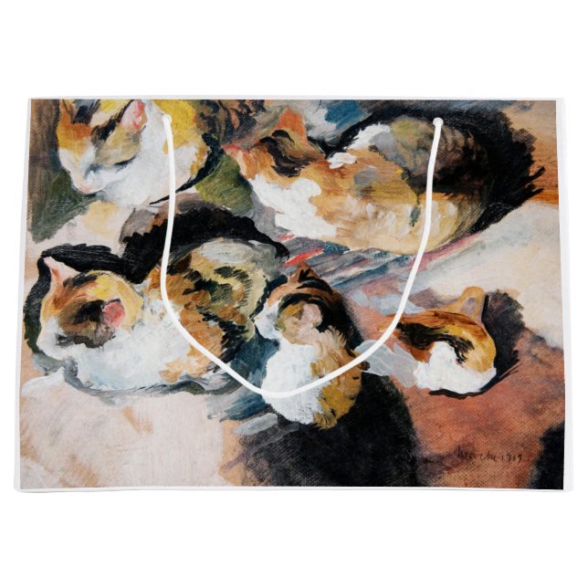 Katze, August Macke Große Geschenktüte (Vorderseite)