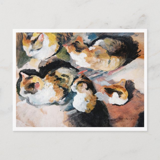Katze, August Macke Postkarte (Vorderseite)