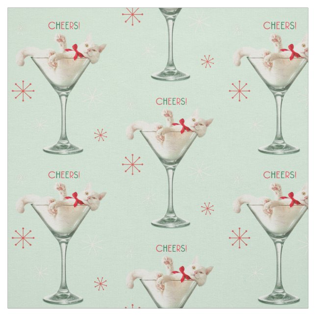 Katze aus Martini-Glas Stoff (Muster)