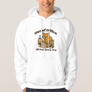 Katze außer Haus Lustige Arbeits Humor Kunst Hoodie