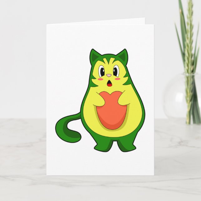 Katze Avocado Karte (Vorderseite)