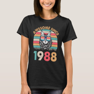 Katze Awesome Seit 1988 Alles Gute Zum Geburtstag T-Shirt