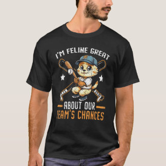 Katze Baseball Liebhaber Baseball Spieler Sport Ki T-Shirt