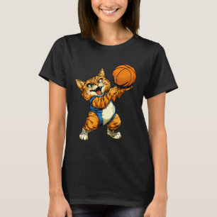 Katze Basketball Basketballspieler Katze T-Shirt