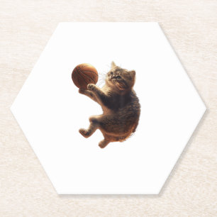 Katze Basketball spielen Funny Cats Mama Meow Kitt Untersetzer