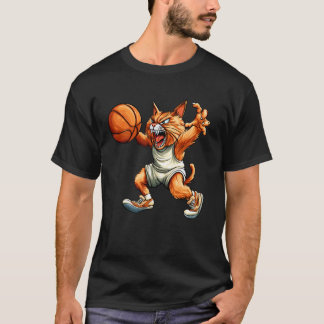 Katze Basketballspieler Katze T-Shirt