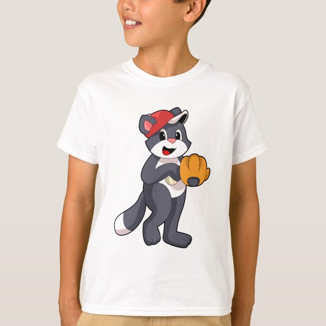 Katze bei Baseball mit Baseball-Handschuh.PNG T-Shirt (Vorderseite)