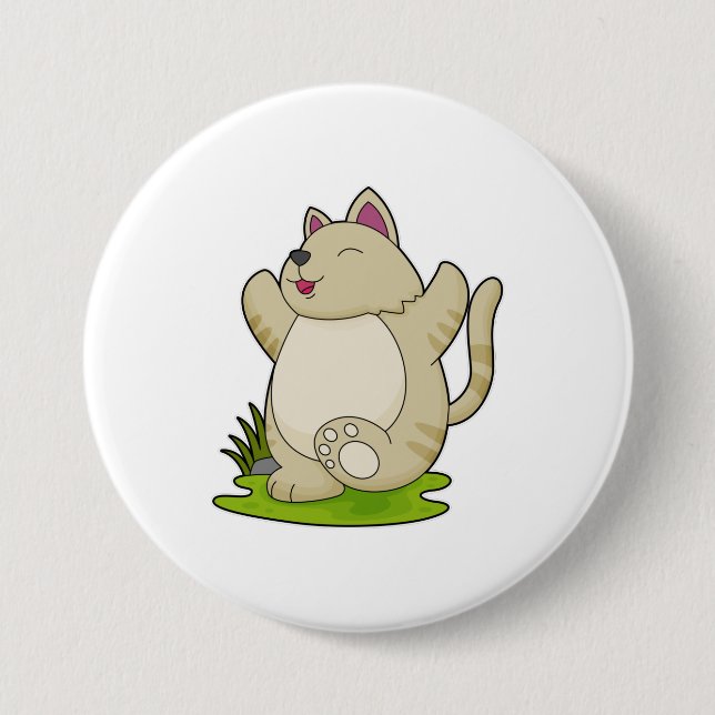 Katze bei Yoga Button (Vorderseite)