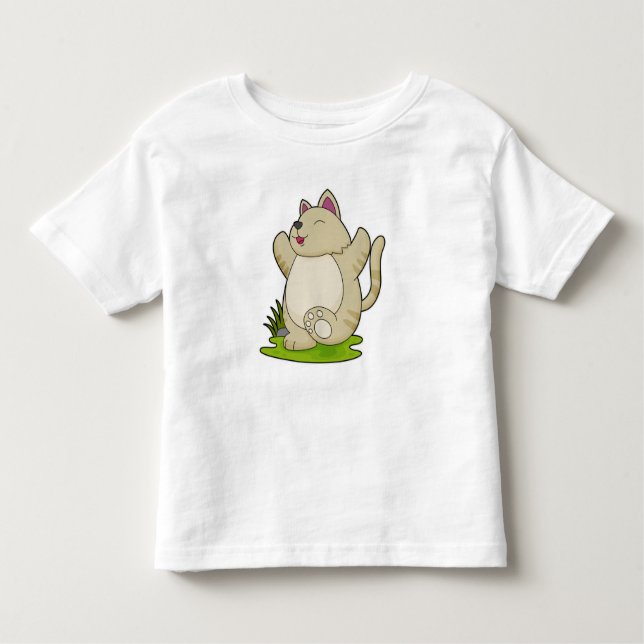 Katze bei Yoga Kleinkind T-shirt (Vorderseite)