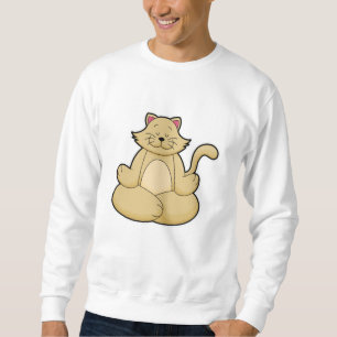 Katze bei Yoga-Stretching-Übung in Cross-Baden Sweatshirt