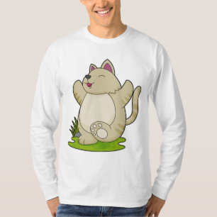 Katze bei Yoga T-Shirt