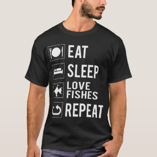 Katze beim Angeln mit Angelrute T-Shirt