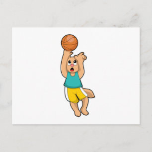 Katze beim Basketball-Sport Postkarte