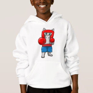 Katze beim Boxen mit Boxhandschuhen Hoodie