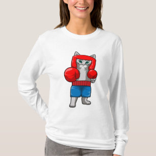 Katze beim Boxen mit Boxhandschuhen T-Shirt