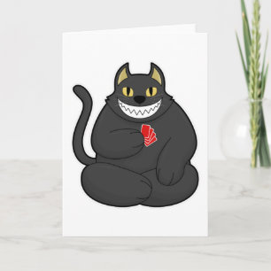 Katze beim Poker mit Poker Karten