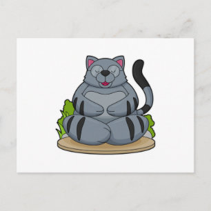 Katze beim Yoga-Fitness Postkarte