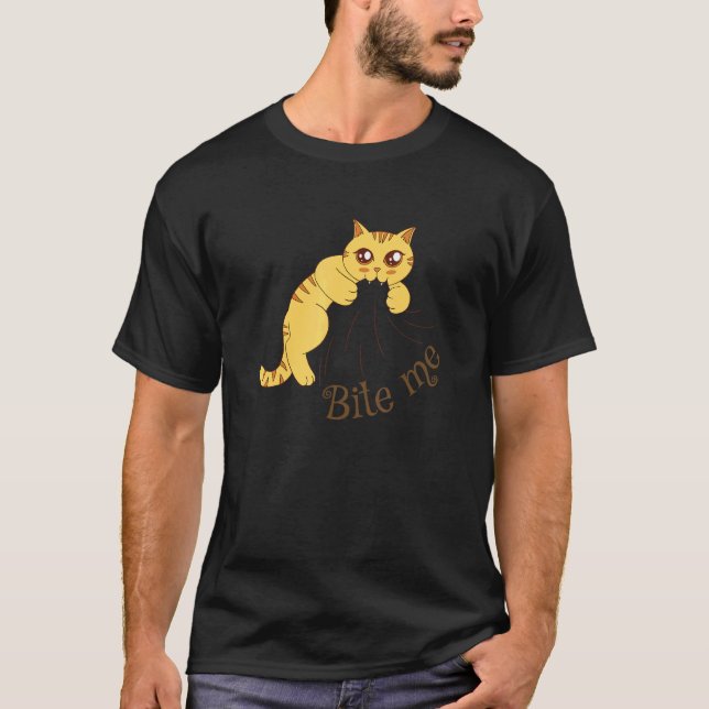 Katze beißt mich T-Shirt (Vorderseite)