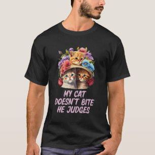 Katze Beißt Nicht Sie Richtet Katze Katzenhumor T-Shirt