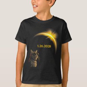 Katze beobachtet die Sonnenfinsternis Gles lustige T-Shirt
