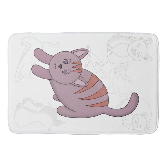 Katze bereit zum Sprung Bettdecke Badematte (Vorderseite)