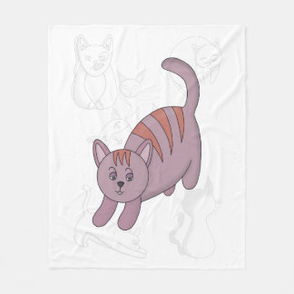 Katze bereit zum Sprung Bettdecke Fleecedecke