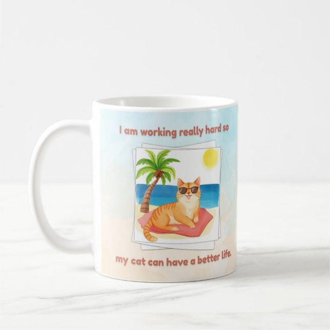 Katze Besseres Leben Kaffeetasse (Links)