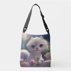 KATZE BIG MIT AUGEN WEISSE KÜCHE TASCHE DRUCK TASC